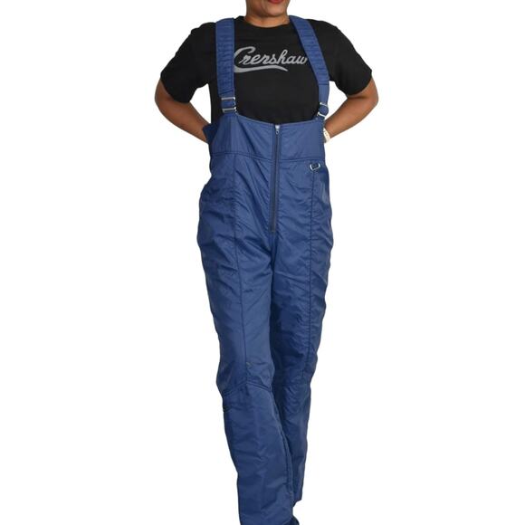 White Stag Bib Overalls Blue Snow Pants Suspenders Snow Suit Ski 80s Size 38 Men - Picture 13 of 14
